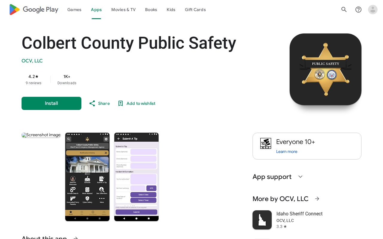 Colbert County Public Safety arrest alert and news app listing