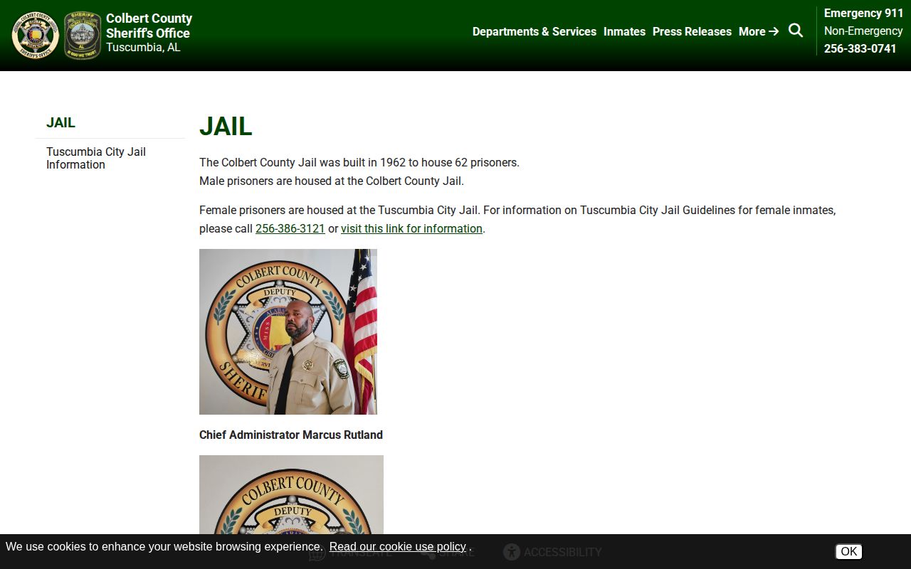 Colbert County Jail booking and arrest record information
